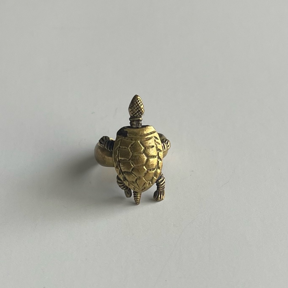 Copper Plated Turtle Adjustable Ring - image 2